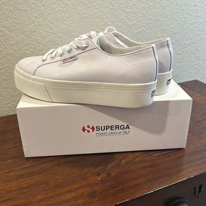 Superga 2790 leather platform shoes